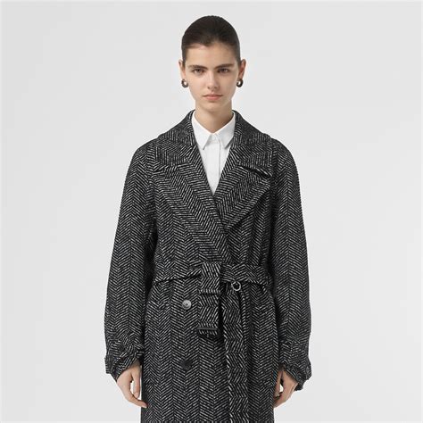 burberry herringbone wool coat|Wool Jacket in Black .